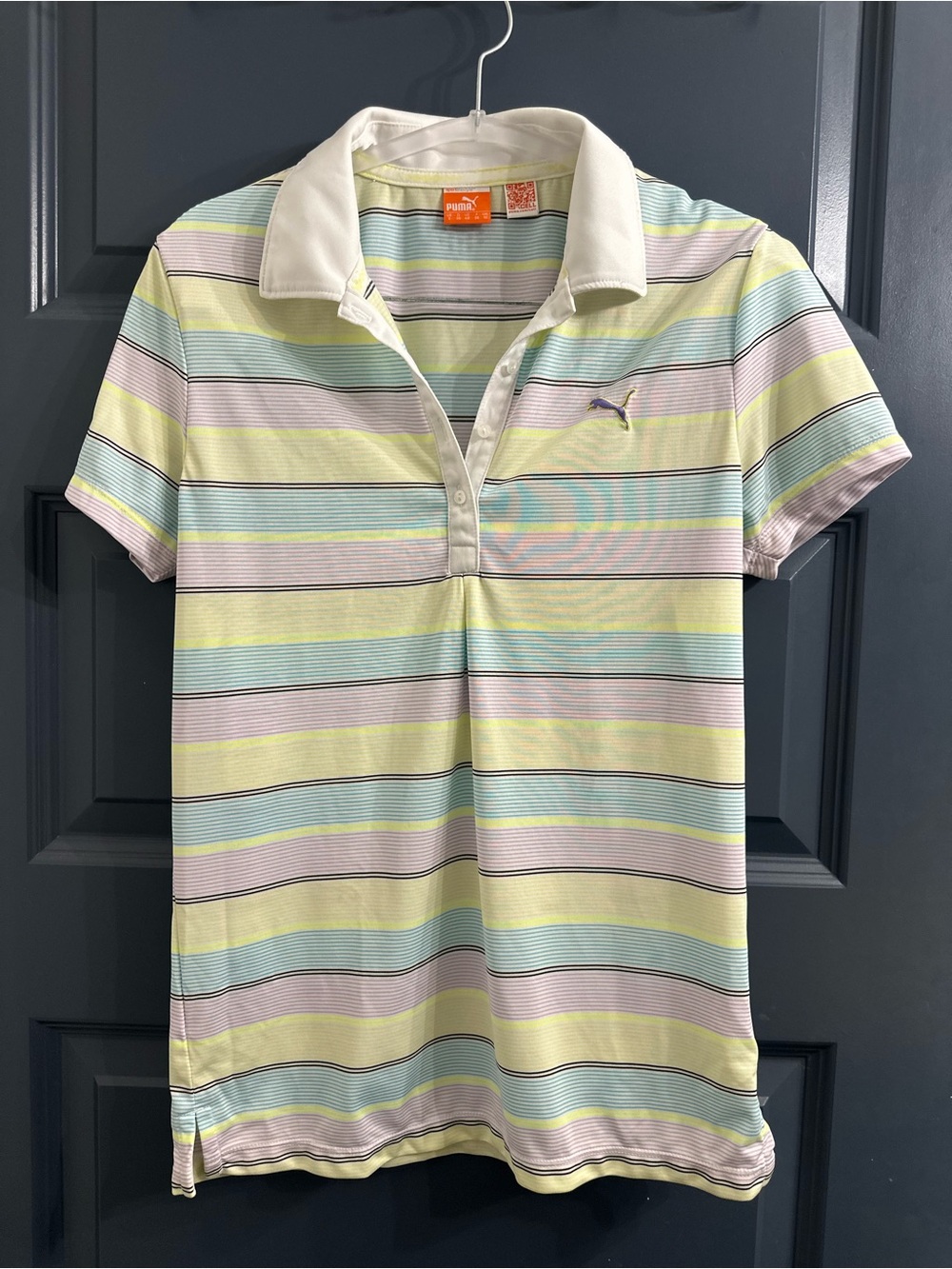 EUC Puma Golf Dri-Cell Striped Performance Polo